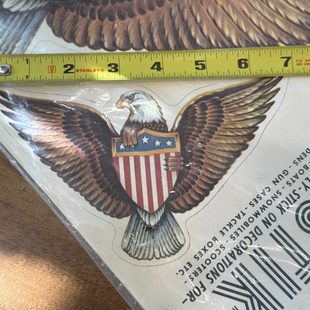 VTG Meyercord Sport-Stik Vinyl Decal Sheet 10-J Eagles America USA Sealed NEW